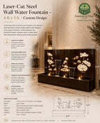 Laser-Cut Steel Wall Water Fountain – 4 ft x 6 ft | Custom Design __etsy:8079719890