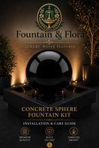30” Concrete Sphere Fountain – Modern Outdoor Water Feature __etsy:8281878430