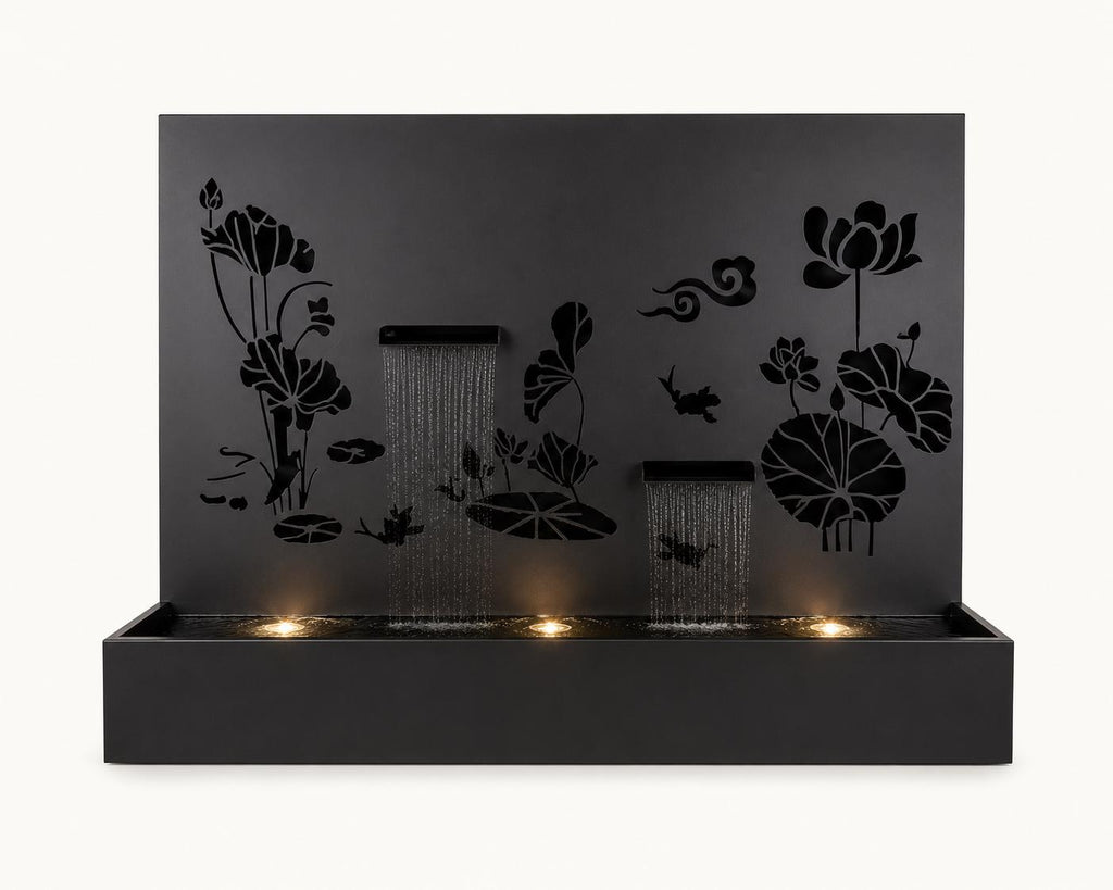 Laser-Cut Steel Wall Water Fountain – 4 ft x 6 ft | Custom Design __etsy:8374851901