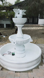 Elegant Concrete Birds Fountain 6-7 ft