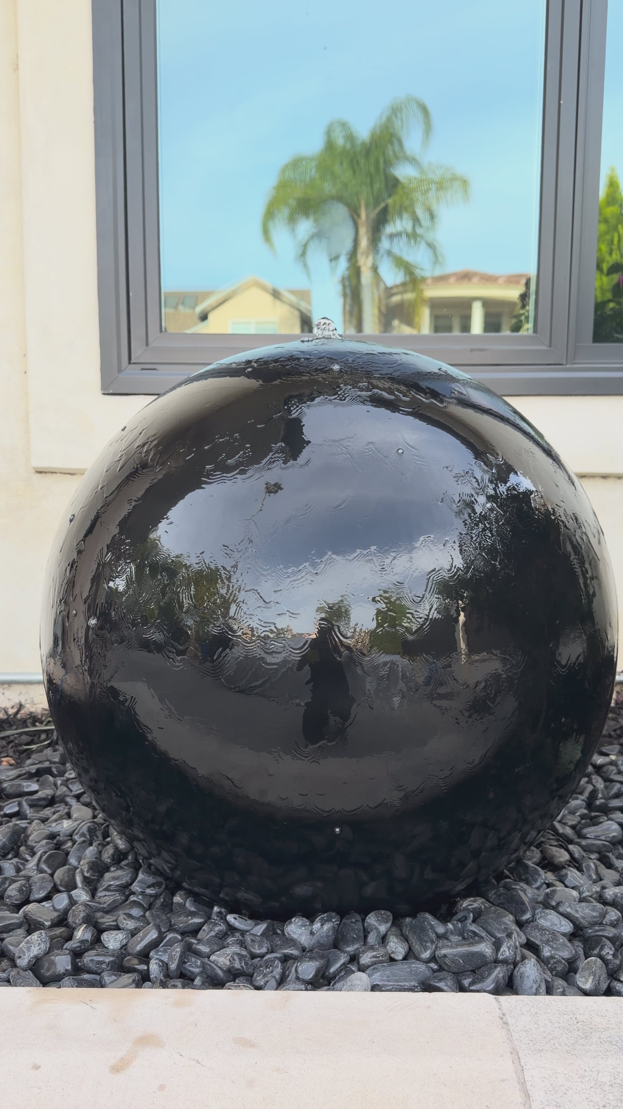 24” Basin Fountain with 20” Concrete Sphere – Full Kit