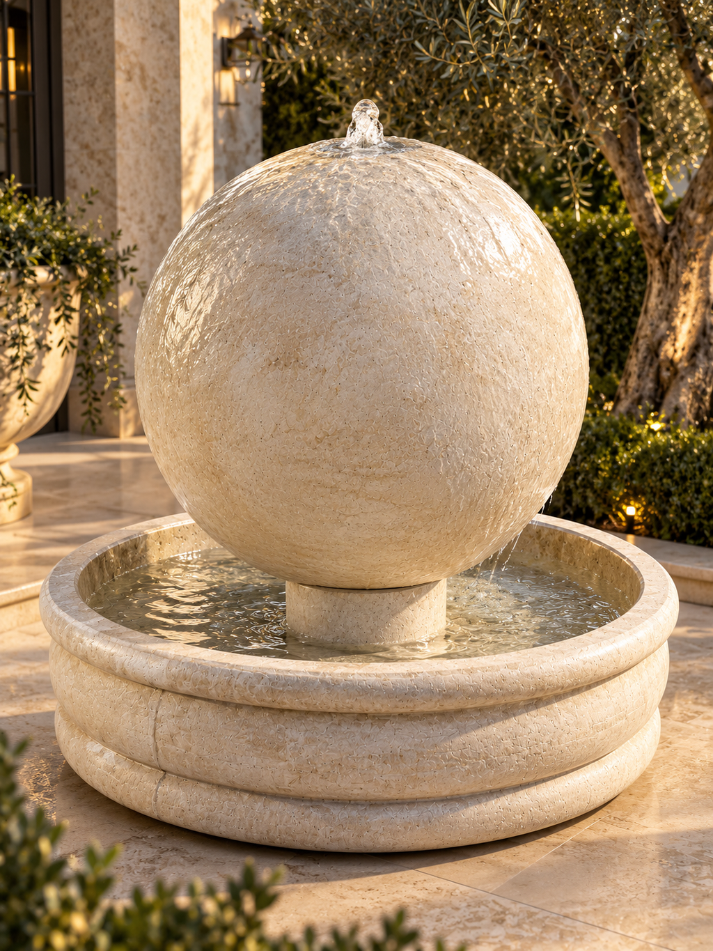 Luxury Oversized Concrete Sphere Fountain