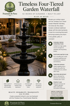 Timeless Four-Tiered Garden Fountain