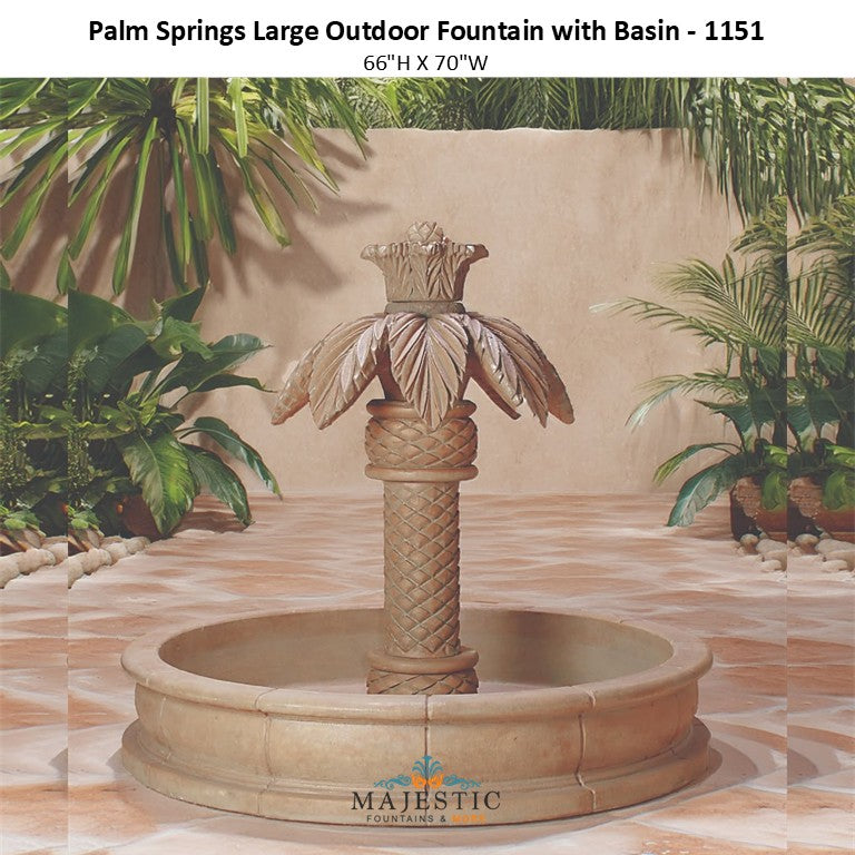 Palm Springs Large Outdoor Fountain with Basin - 1151