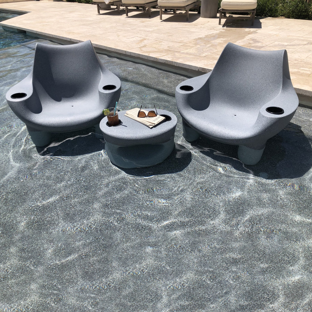 QUICKSHIP Tenjam Mibster Chair in Grey Granite - Set of 2 - In-Pool & Patio Furniture