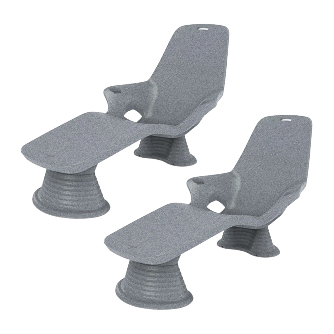 QUICKSHIP Tenjam Shayz In-Pool Lounger in Grey Granite - Set of 2 - In-Pool & Patio Furniture