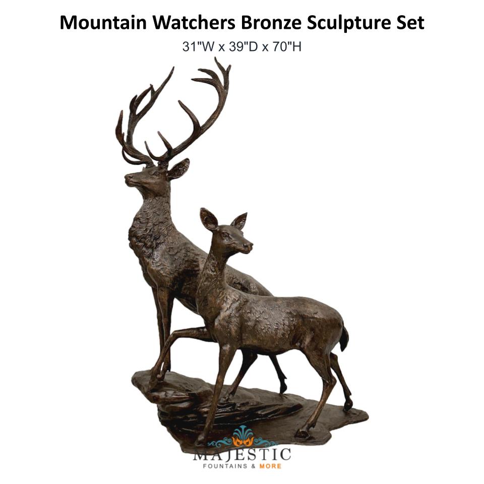 Mountain Watchers Bronze Sculpture Set
